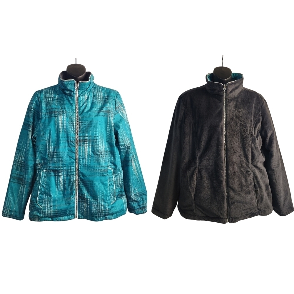 ZeroXposur Women's Teal/Gray Convertible ZIP Up Jacket Sz Large
